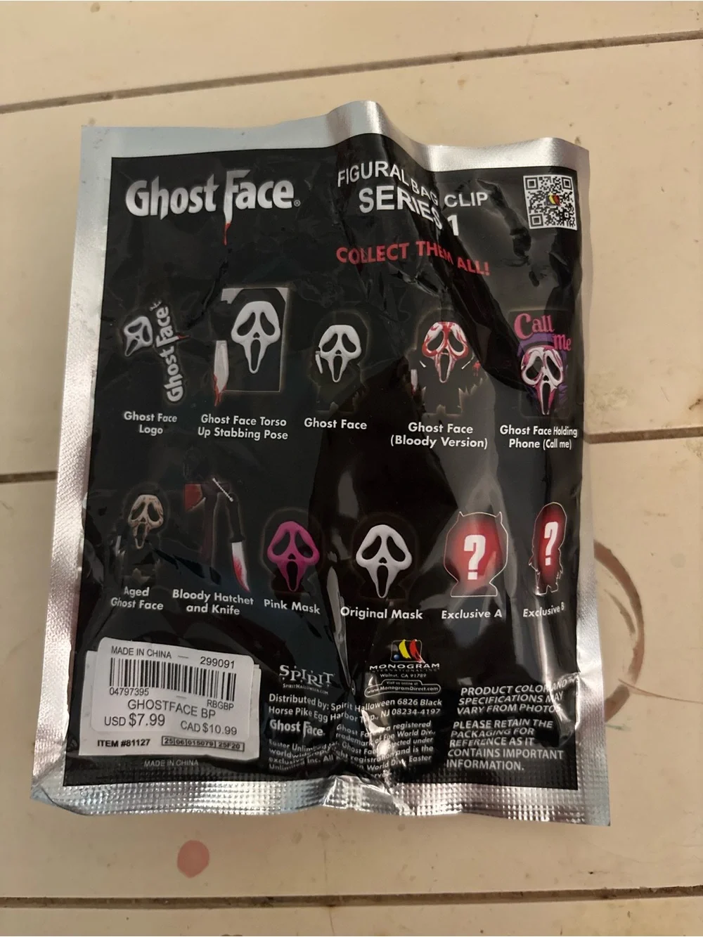 Spirit Ghost Face Logo Blind Bag Keychain Clip